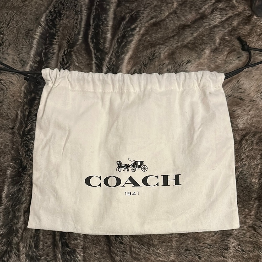 Coach White Dust Bag with Black Logo